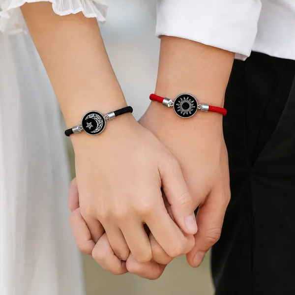Black_And_Red_Rope_Adjustable_Couple_Bracelets_for_Couples