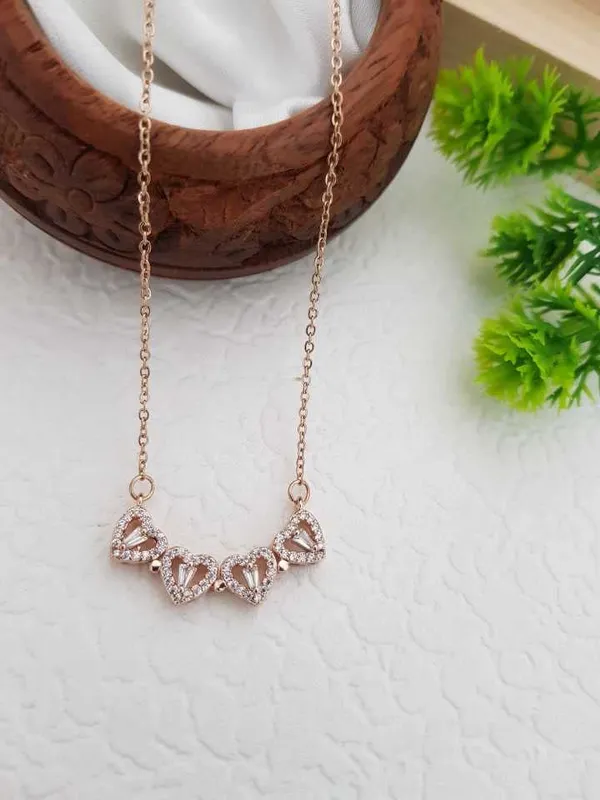 Silver-Tone_Rhinestone_Heart_Necklace_With_Floral_Pendant