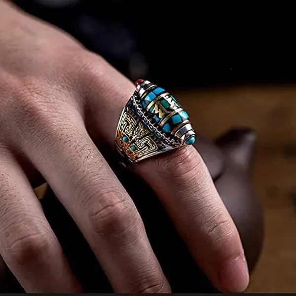 Blue_Ornate_Metal_Statement_Ring_for_Men