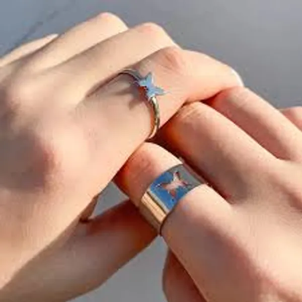 Silver-Tone_Butterfly_Ring_Set_For_Women