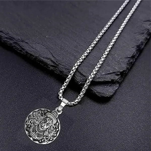 Silver_Tone_Religious_Pendant_Necklace_for_Men