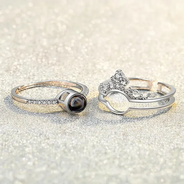 Silver_Stainless_Steel_Black_Stone_Crown_Ring_For_Unisex_-_Pack_of_2