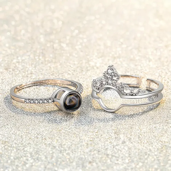 Silver_Stainless_Steel_Black_Stone_Crown_Ring_For_Unisex_-_Pack_of_2
