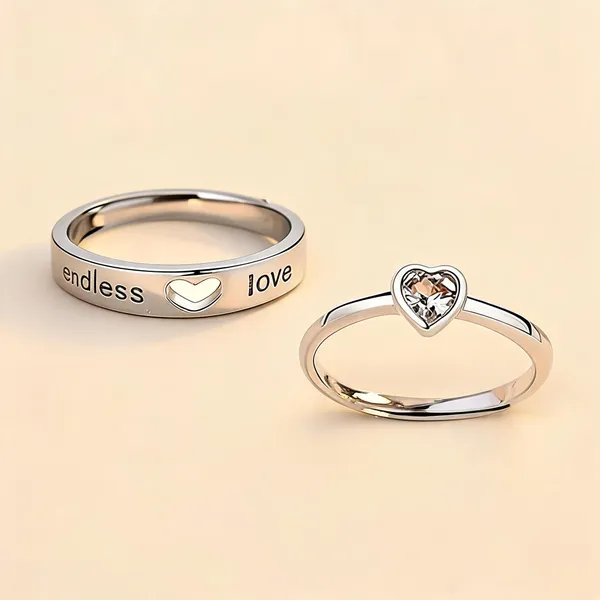 Silver_Stainless_Steel_Heart_Couple_Ring_For_Unisex_-_Pack_of_2