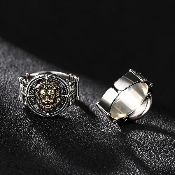 Golden_Stainless_Steel_Lion_Face_Ring_For_Unisex_-_Pack_of_2