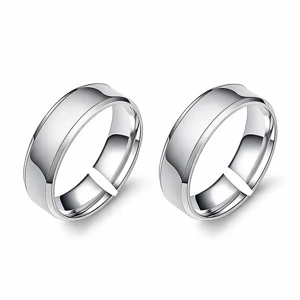 Silver_Stainless_Steel_Contemporary_Band_Ring_For_Unisex_-_Pack_of_2