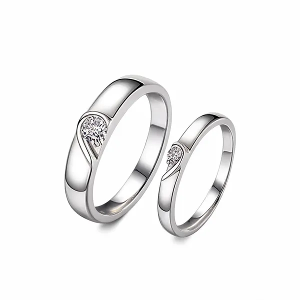 Silver_Stainless_Steel_Crystal_Couple_Ring_For_Unisex_-_Pack_of_2