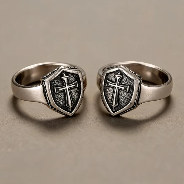 Silver_Stainless_Steel_Geometric_Ring_For_Unisex_-_Pack_of_2