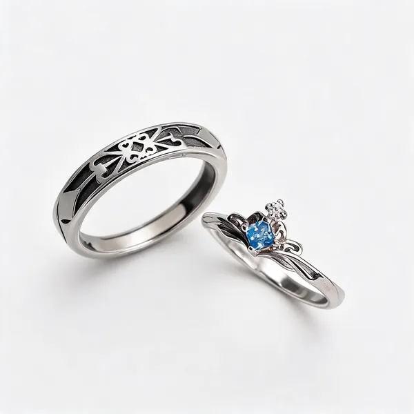 Silver_Stainless_Steel_Couple_Ring_For_Unisex_-_Pack_of_2