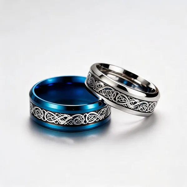 Blue_Silver_Stainless_Steel_Celtic_Dragon_Pattern_Ring_For_Unisex_-_Pack_of_2