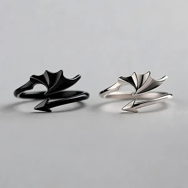 Multicolour_Stainless_Steel_Adjustable_Wing_Ring_For_Unisex_-_Pack_of_2