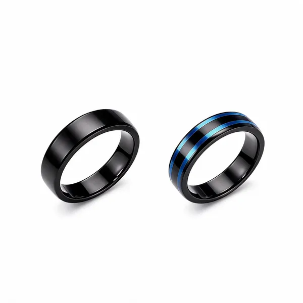 Black_Stainless_Steel_Band_Ring_For_Unisex_-_Pack_of_2