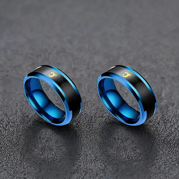 Blue_Stainless_Steel_Om_Design_Ring_For_Unisex_-_Pack_of_2