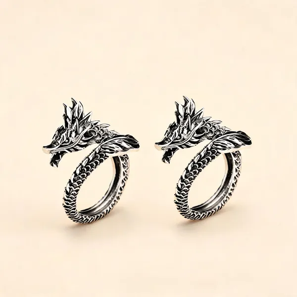 Silver_Stainless_Steel_Flying_Eagle_Ring_For_Unisex_-_Pack_of_2