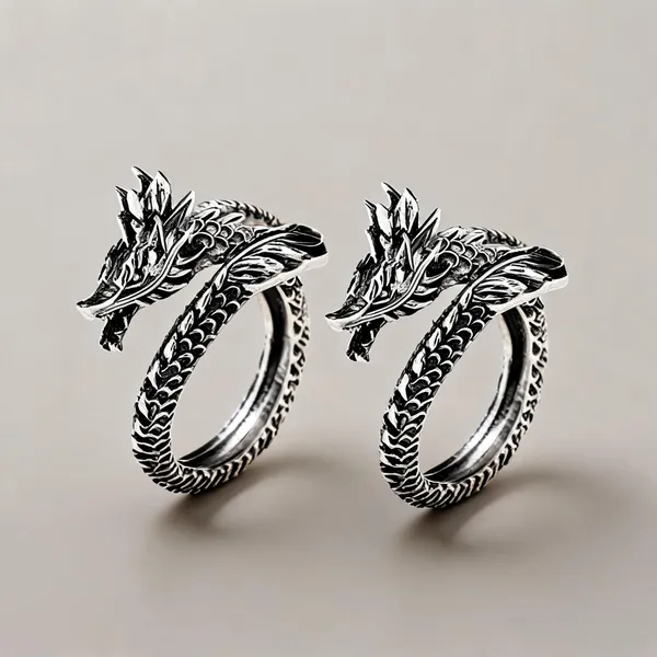 Silver_Stainless_Steel_Flying_Eagle_Ring_For_Unisex_-_Pack_of_2
