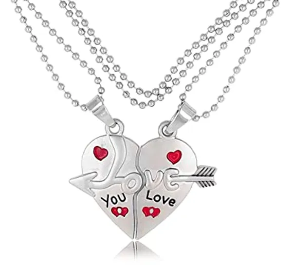 Silver_Tone_Love_Heart_Pendant_Necklace_Set_For_Couples