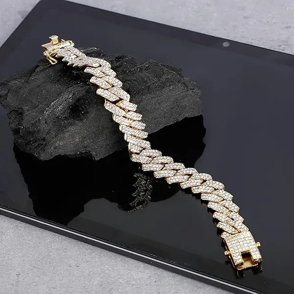 Gold_Tone_Rhinestone_Cuban_Link_Bracelet_for_Men
