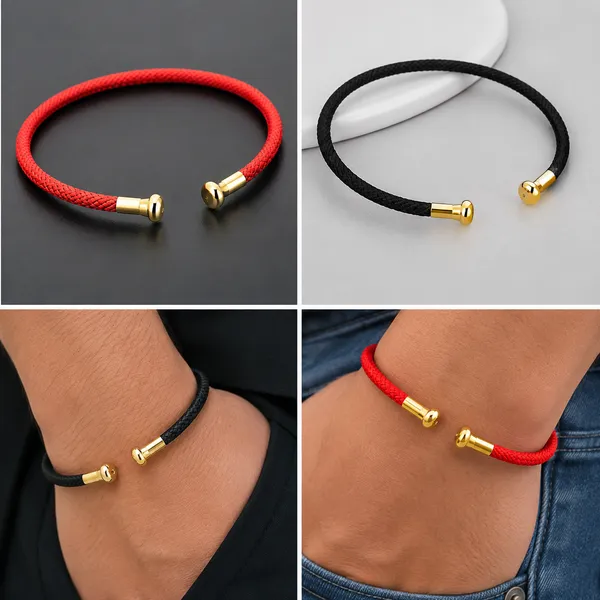 Red_And_Black_Braided_Cord_Bracelet_For_Unisex