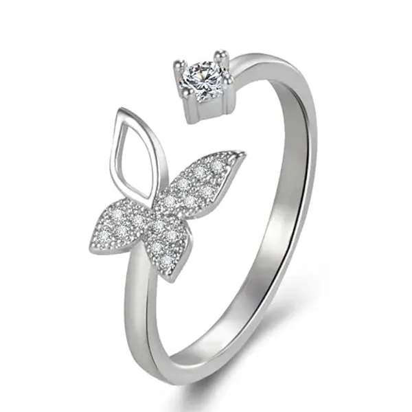 Silver_Stainless_Steel_Butterfly_Stone_Ring_For_Unisex_-_Pack_of_2