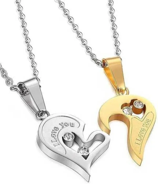 Gold_Silver_Couple_Heart_Pendant_Necklace_Set_for_Partners