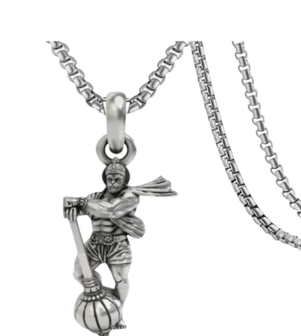Silver_Tone_Hanuman_Pendant_Necklace_for_Men