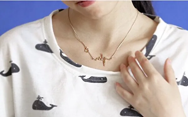 Gold_Tone_Heartbeat_Necklace_for_Women