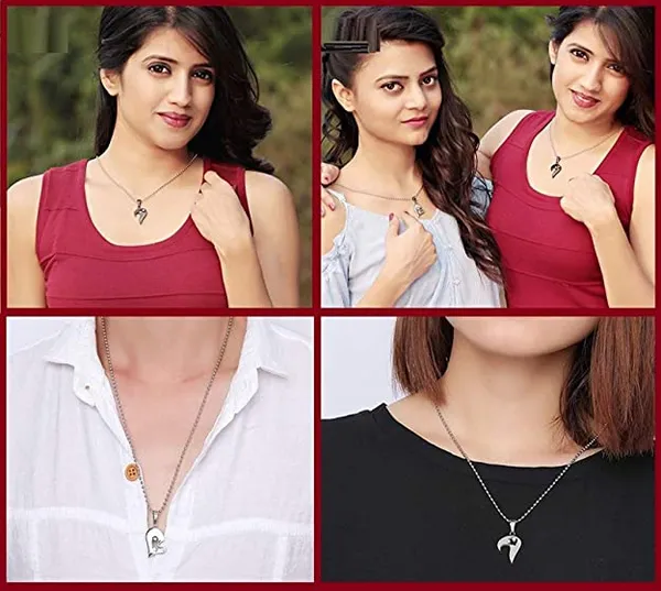 Silver_And_Blue_Heart_Pendant_Necklace_Set_For_Couples