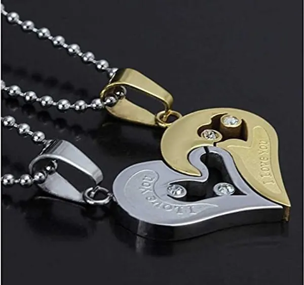 Gold_Silver_Couple_Heart_Pendant_Necklace_Set_for_Partners