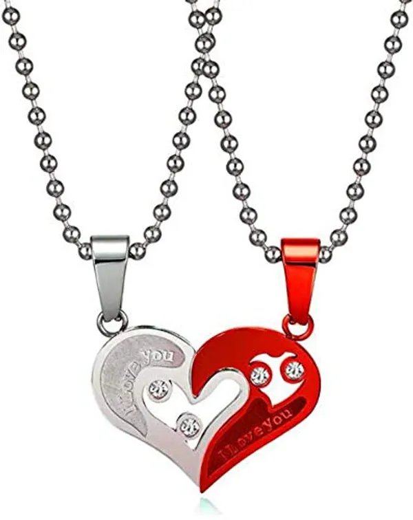 Silver_Red_Couple_Heart_Pendant_Necklace_for_Couples