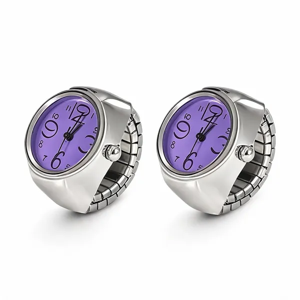Purple_Stainless_Steel_Quartz_Ring_Watch_For_Unisex_-_Pack_of_2