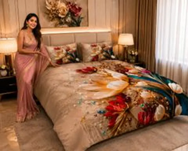 Cotton_Multicolor_Floral_Print_King_Flat_449_Tc_Bedsheet