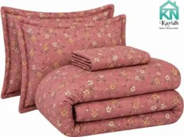 Cotton_Pink_Yellow_Double_Bedding_Set