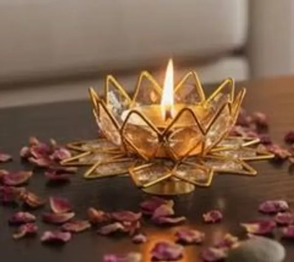Aluminium_Gold_Lotus_Design_Pooja_Table_Diya_Set_Of_4