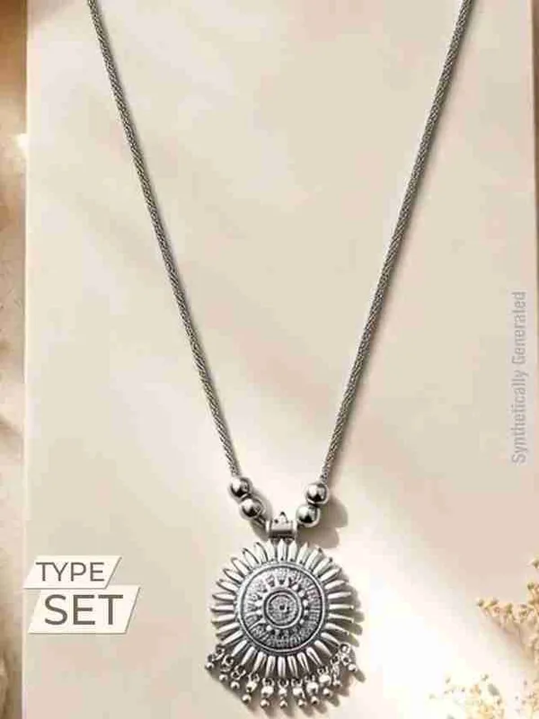 Silver_Oxidised_Necklace_Chain_Earring_Jewel_Set_For_Women