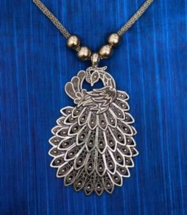 Silver_Oxidised_Necklace_Chain_Earring_Jewel_Set_For_Women