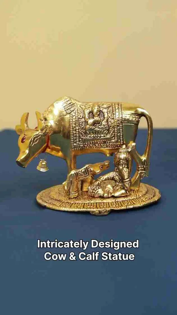 Metal_Handcrafted_Krishna_Kamdhenu_Cow_Decorative_Showpiece
