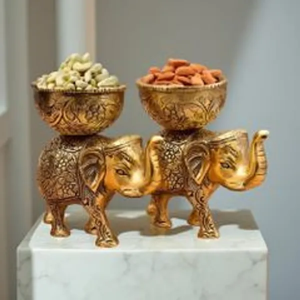 Brass_Gold_Elephant_Bowl_Pair_Decorative_Showpiece