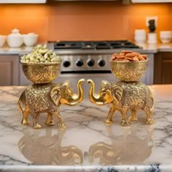 Brass_Gold_Elephant_Bowl_Pair_Decorative_Showpiece