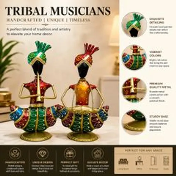 Desi_Craft_Decor_Handcrafted_Metal_Musician_Set_For_Home_Living