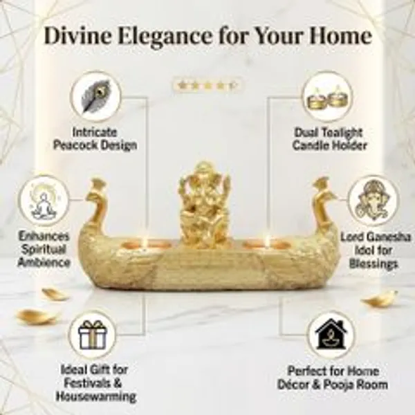Golden_Lord_Ganesha_Idol_With_Dual_Peacock_Tealight_Candle_Holders_Decorative_Showpiece_14_Cm