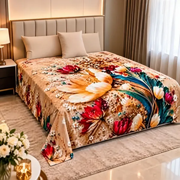 Cotton_Multicolor_Floral_Print_King_Flat_449_Tc_Bedsheet