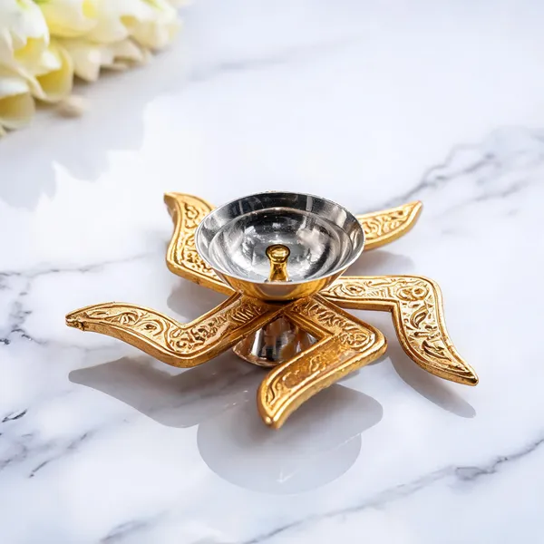 Diwali_Gift_For_Corporate_Clients_Employees_Swastik_Diya_With_Velvet_Gift_Box_Brass_Table_Diya_Set