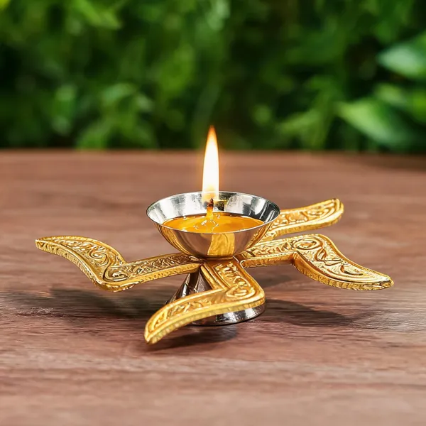 Diwali_Gift_For_Corporate_Clients_Employees_Swastik_Diya_With_Velvet_Gift_Box_Brass_Table_Diya_Set