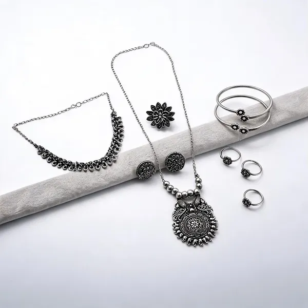 Naman_Arts_Brass_Silver_Silver_Jewel_Set_Pack_Of_1