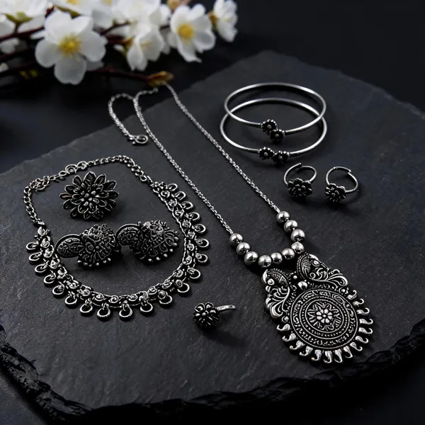 Naman_Arts_Brass_Silver_Silver_Jewel_Set_Pack_Of_1
