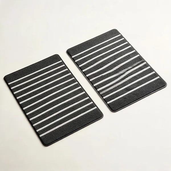 Dinedust_Rubber_Floor_Mat_Black_Stripes_Pack_Of_2_Large