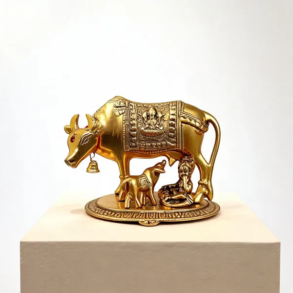 Metal_Handcrafted_Krishna_Kamdhenu_Cow_Decorative_Showpiece