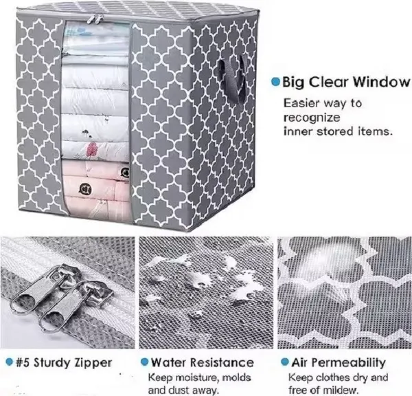 Aspora_Best_Clothes_Organizer_for_Wardrobe,_Foldable_Fabric_Storage_Box_with_Zip_&_Handle_|_Clothes_Organizer_for_Wardrobe,_Blanket_&_Bedding_Storage_Bag_-_Pack_of_12_(Grey)
