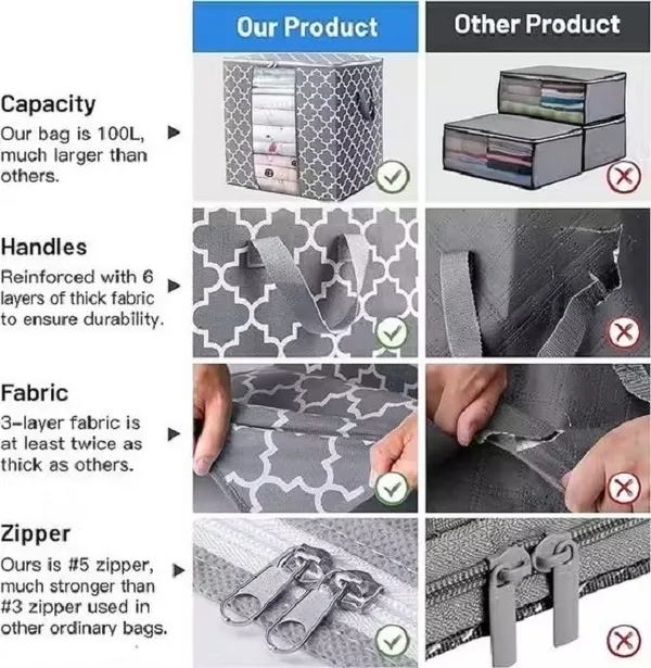 Aspora_Best_Clothes_Organizer_for_Wardrobe,_Foldable_Fabric_Storage_Box_with_Zip_&_Handle_|_Clothes_Organizer_for_Wardrobe,_Blanket_&_Bedding_Storage_Bag_-_Pack_of_12_(Grey)
