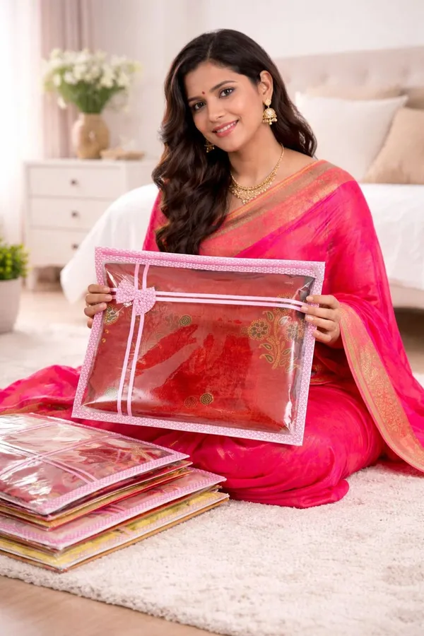 Aspora_Saree_cover_Single_Saree_Cover_Set_of_12_storage_bag_packing_bag_pack_of_12_organizer_Saree_Cover_Bag_with_Transparent_Window_&_Zipper_|_Non-Woven_Organizer_NRD_(Pink)